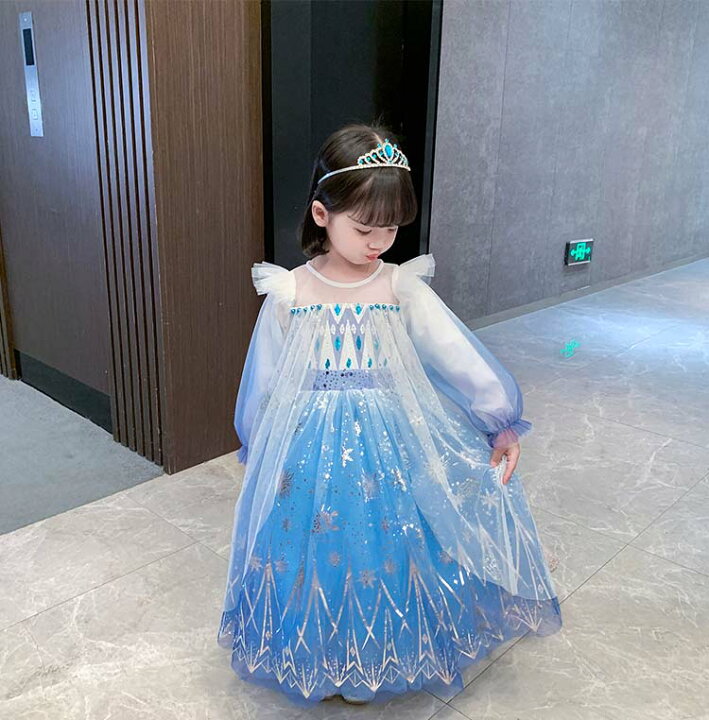 楽天市場 子供ドレス ワンピース 秋 冬 Halloween Costume Kids ドレス 子ども ワンピース 長袖 キッズ 女王ドレス ガールズ アナ エルサ プリンセス風 ステージ衣装 ディズニーランド ディズニーシー お姫様 プリンセス ドレス アナ雪 コスプレ 学園祭 ハロウィン