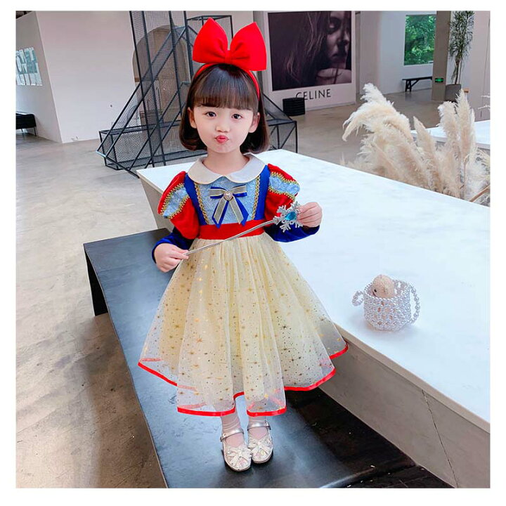楽天市場 子供ドレス ワンピース 秋 冬 Halloween Costume Kids ドレス 子ども ワンピース 長袖 キッズ 女王ドレス ガールズ スノーホワイト プリンセス風 ステージ衣装 ディズニーランド ディズニーシー お姫様 プリンセス ドレス コスプレ 学園祭 ハロウィン