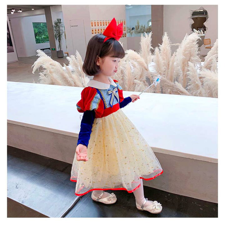楽天市場 子供ドレス ワンピース 秋 冬 Halloween Costume Kids ドレス 子ども ワンピース 長袖 キッズ 女王ドレス ガールズ スノーホワイト プリンセス風 ステージ衣装 ディズニーランド ディズニーシー お姫様 プリンセス ドレス コスプレ 学園祭 ハロウィン