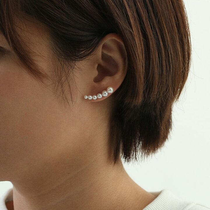 楽天市場】6連 パール ピアス K18 アコヤ真珠 5.6-3.0mm 18金 ベビー 