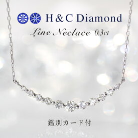 H＆C ダイヤモンド プラチナ 0.3ct ライトブラウン ライン ネックレス 鑑別カード ペンダント pt ゴールド ハートキュー ハートアンド 人気 上品 レディース ジュエリー ギフト プレゼント ブラウンダイヤ 豪華 両吊り 安い ハート＆キュー スマイル クリスマス オフィス