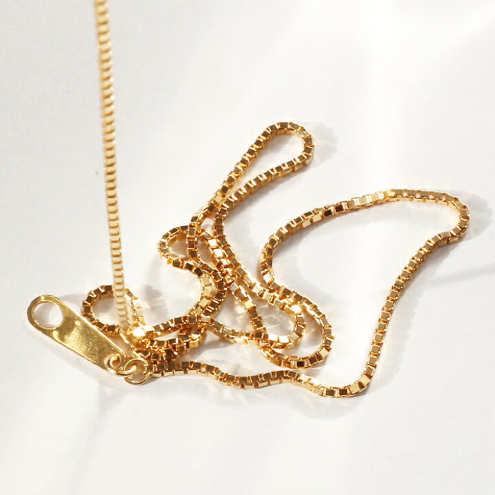 楽天市場】K18YG ベネチアン チェーンネックレス 0.8mm 45cm スライド 