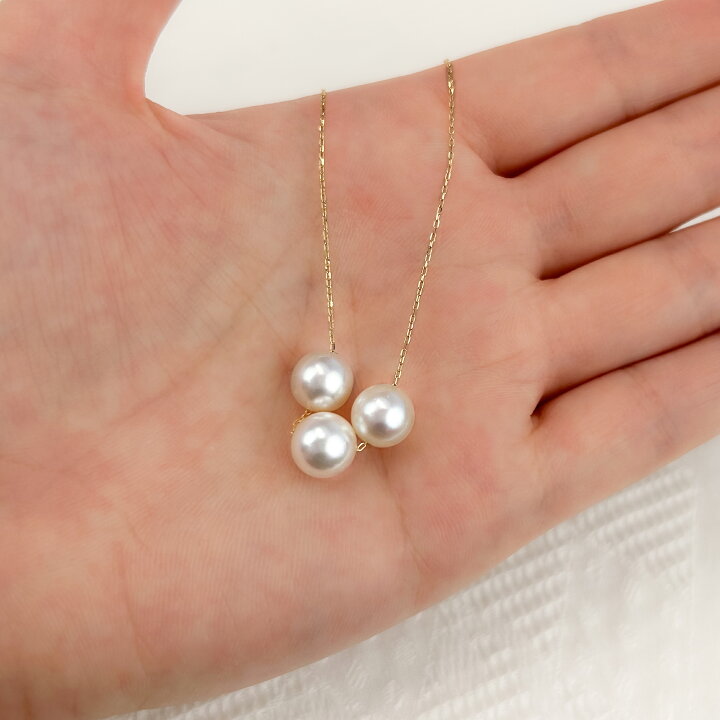 楽天市場】【即日配送】花珠3連 K18 8.0~8.5mm 花珠 アコヤパール 