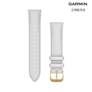 yK[~ Kiz GARMIN Quick Release oh 20mm White Italian Leather / 24K Gold PVD 010-12924-68