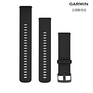 yK[~ Kiz GARMIN Quick Release oh 22mm Black Silicone / Slate 010-13256-21