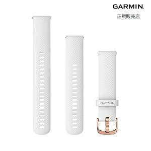 yK[~ Kiz GARMIN Quick Release oh 20mm White Silicone / Rose Gold 010-12924-50