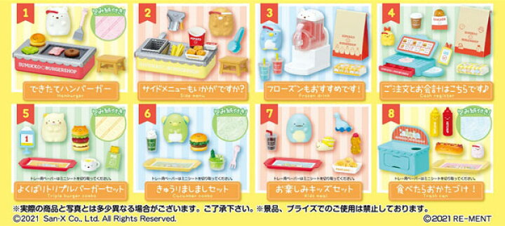 楽天市場】すみっコぐらし バーガーショップ 8個入りBOX[リーメント 