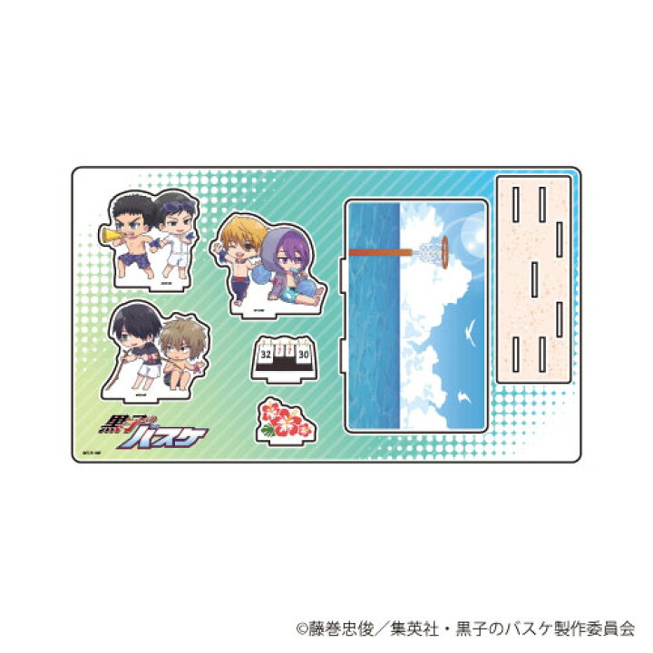 楽天市場 プレミアム アクリルジオラマプレート 黒子のバスケ 02 海常高校 陽泉高校 ビーチバスケver ミニキャラ A3 発売済 在庫品 あみあみ 楽天市場店