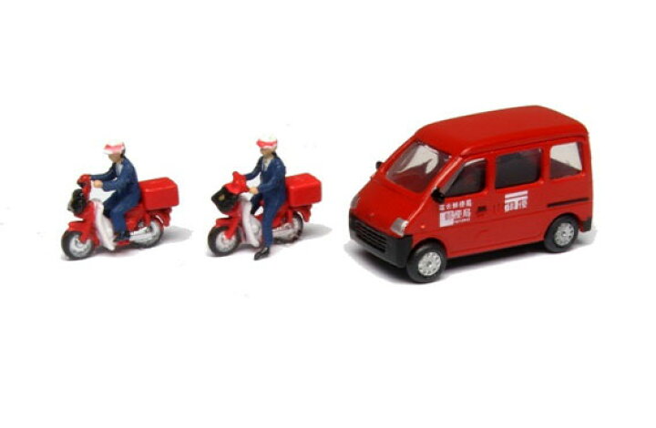 楽天市場 24 233 N 人形 郵便配達 バイク2台 郵便車1台入 再販 Kato 発売済 在庫品 あみあみ 楽天市場店