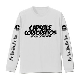 ドラゴンボール カプセルコーポレーション 袖リブロングスリーブTシャツ/WHITE-L（再販）[コスパ]《発売済・在庫品》