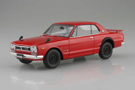 【特典】楽プラ スナップカー No.01-RE KPGC10 スカイラインHT 2000GT-R 1970 レッド プラモデル[アオシマ]《06月予約》