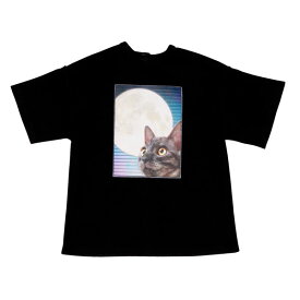 1/3スケール用 AZO2 ビッグシルエットTシャツ〜Photo art〜 ブラック×黒猫 (ドール用)[アゾン]《05月予約》