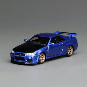 1/64 NISSAN SKYLINE GT-R (R34) V-SPEC II CUSTOMIZED �J�[�{���{���l�b�g Bayside Blue[MOTORHELIX]�s�����ρE�݌ɕi�t
