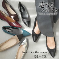【試着チケット対象】パンプス レディース ポインテッドトゥ ローヒール ぺたんこ 痛くない 歩きやすい …