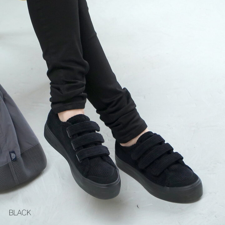 楽天市場 クリアランスsale スニーカー マジックテープ 歩きやすい 厚底 ベルクロ スニーカー コーデュロイ 履きやすい レディース ブラック グレー ブラウン 22 5 24 5 秋冬 プラットフォーム ローカット 脱げない カジュアル Holopono ホロポノ アミアミ Amiami