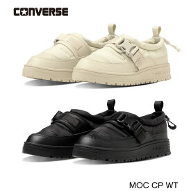 スニーカー 歩きやすい 履きやすい CONVERSE コンバース MOC CP WT 3.8センチヒール コードロック レディース ウインターシューズ 防寒 ホワイト ブラック 23.0 24.5 秋冬 防水 撥水 滑らない 厚底 雪