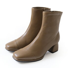 10日10%OFFクーポン◆クーポンで800円off◆【MARIE×AmiAmi】ショートブーツ レディース ROOMコラボ ストレッチブーツ スクエアトゥ 5.5センチヒール 痛くない 疲れない ストレッチ ブラック 秋冬 チャンキーヒール ブーツ 歩きやすい 履きやすい