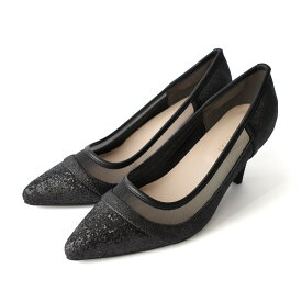 ★全品ポイント5倍★【試着チケット対象】結婚式 パンプス 痛くない 歩きやすい 走れる ポインテッドトゥ 7センチヒール レディース パーティ 二次会 ブラック シルバー ゴールド 22.0 25.0 入学式 卒業式 卒園式 謝恩会 セレモニー ハイヒール ラメ チュール