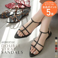 10日限定10%OFF◆【秒で履ける】サンダル レディース ぺたんこ フラット アンクルストラップ ゴム ポイン…