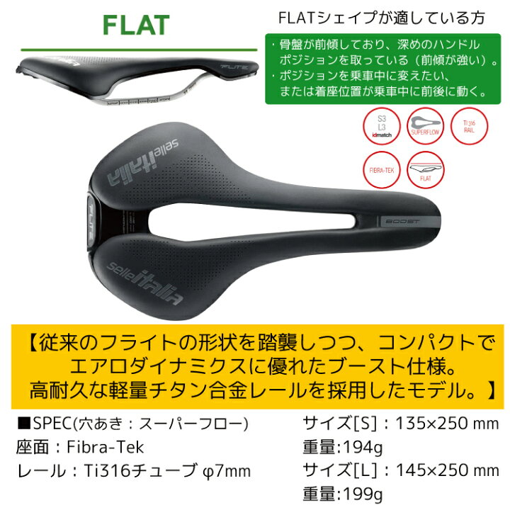楽天市場】Selle Italia セライタリア FLITE BOOST Ti316 サドル 