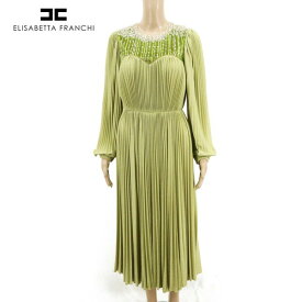 【スーパーSALE割引、さらにMAX50%OFF～20%OFF】90%OFF 新品 エリザベッタフランキ ELISABETTA FRANCHI ワンピース 40 EOP1172 Mサイズ ライトグリーン レディース ロングワンピース