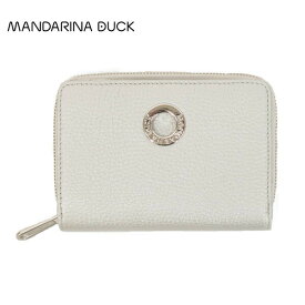 55%OFF 新品 マンダリナダック MANDARINA DUCK 財布 EOT883 シルバー レディース 二つ折り財布 ウォレット 牛革 シボレザー