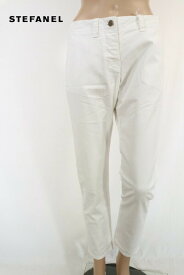 90%OFF 訳あり 新品 ステファネル STEFANEL パンツ 36 EPT531 Sサイズ ホワイト レディース コットンパンツ ストレッチ アウトレット