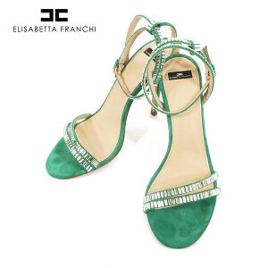 90%OFF �V�i �G���U�x�b�^�t�����L ELISABETTA FRANCHI �T���_�� 37 ES311 23.5cm �O���[�� ���f�B�[�X �X�g���b�v�T���_�� ���U�[ �r�v �C�^���A��