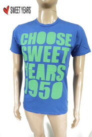 80%OFF 新品 スウィートイヤーズ SWEET YEARS Tシャツ HCS473 Sサイズ ブルー メンズ カットソー 半袖 綿×カシミヤ 日本製 ビームス アウトレット