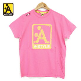 70%OFF 新品 アースタイル A-STYLE Tシャツ M HCS639 Mサイズ ピンク メンズ カットソー コットン100% 半袖 丸首 クラッシュプリント