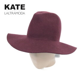 80%OFF 新品 ケイトラルトラモーダ KATE LALTRAMODA 帽子 EOT935 ボルドー フリーサイズ レディース ハット 中折れ帽 ウール イタリア製