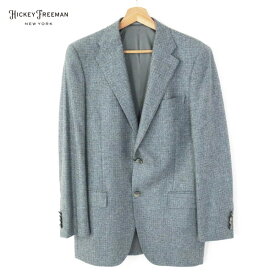 75%OFF 新品 ヒッキーフリーマン Hickey Freeman ジャケット A7 MJK1566 LLサイズ グレー メンズ テーラードジャケット チェック柄 ウール×シルク×カシミヤ ハンドメイド ファーストライン ブレザー 秋冬 094-01F