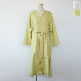 SALE [50%OFF] anana (アナナ) ロング ガウン リネン サイドスリット ウエストベルト n20b708 返品不可