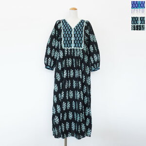 ne Quittez pas (kLep) O s[X Cotton Voile Ethnic Combination Print Gather Dress 010400CE1