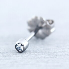 チタンピアス　天然ダイヤモンド　約0.03ct　選べる0.8～0.9mm径ポスト　セカンドピアス (片耳用)　[E0087-WDA-S]