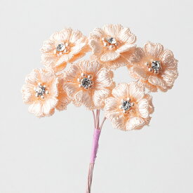 フェアリーピックハートフラワーパステルピンク 6個 造花 アートフラワー アーティフィシャルフラワー フラワーアレンジメント 花材