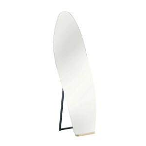 【ウェーブ形LEDなし】【45×155cm】全身鏡 ミラー 玄関 全身 姿見 おしゃれ ウェーブミラー スタンド 壁掛け 立て掛け DIY 自撮り鏡 姿