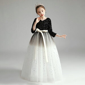 【送料無料】子供ドレス スパンコール ピアノ発表会 ドレス おしゃれ 女の子 ロング パーティードレス ジュニア ワンピース キッズ フォーマル 子供 ドレス 発表会 子供ドレス 長袖 結婚式