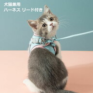 ハーネス 猫 犬 リード付き 快適手触り 大型種適用 サイズ多数 オリジナル 反射光 猫ハーネス 猫ウェア …