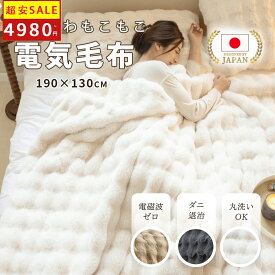 【《在庫一掃》赤字覚悟の大特価！ 】【99％電磁波カット】 ふわとろ毛布 電気毛布 190*130cm 140＊80cm毛布 掛け敷き 洗える 日本製炭素繊維ヒーター 8段階温度 抗菌防臭 ダニ退治 AI自動電源オフ 丸洗い電気ひざ掛け 肩掛け 膝掛け 毛布 電気ブランケット 掛けもこもこ毛布