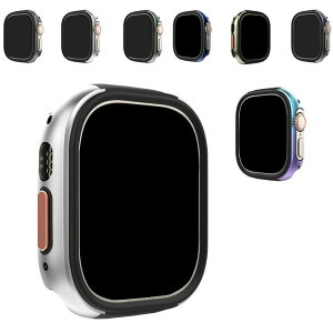 Apple Watch Ultra 2/1 �J�o�[ �ϏՌ� �P�[�X �o���p�[ TPU + �A���~ �ȒP���� ���������� �A�b�v���E�H�b�` �E���g�� 49mm �y�� �t���ی�Ȃ�