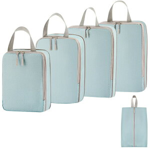 トラベルポーチ 圧縮ポーチ 圧縮袋 5点セット 収納ポーチ 旅行用 バッグインバッグ おむつポーチ 軽量 出張 衣類 国内旅行 海外旅行 撥水 おしゃれ /ZH