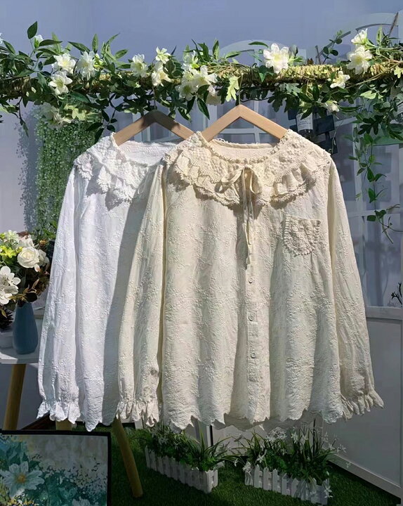 楽天市場】レディース ブラウス 刺繍シャツ 綿 花柄レース レディース 