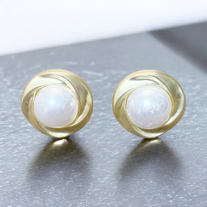 楽天市場】3000011 ゴールドフレームパールピアス ゴールドピアス 
