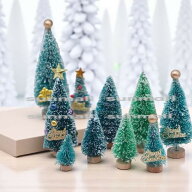 90000579【1点】【13タイプ選べる】クリスマスツリーミニチュア 1点販売 卓上デコレーション 雪化粧タイ…