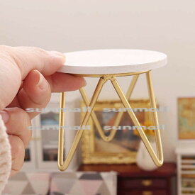 90000008【1点販売】【3色を選べる】ミニチュアラウンドテーブル／ドールハウス家具／北欧風ミニテーブル 円形テーブル ミニチュア インテリア 撮影小物 フィギュア用 ミニ家具