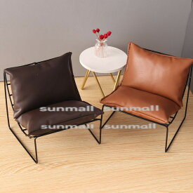 90000012【1点販売】【2色展開】ミニチュア レザーソファチェア （ブラウン・ダークブラウン） 合金フレーム ドールハウス家具 ミニチュア家具 ブラウン ダークブラウン 合金フレーム ドールチェア 撮影小物