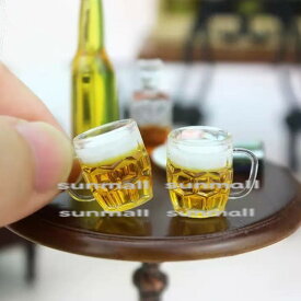90000086【1セット5点販売】ミニチュア ビールジョッキ 5点セット（泡リアル）ミニチュアドリンク ビール 撮影小物・飾り用 ジョッキタイプ ミニチュア雑貨 ビールジョッキセット ミニチュア食卓 ミニチュアバー