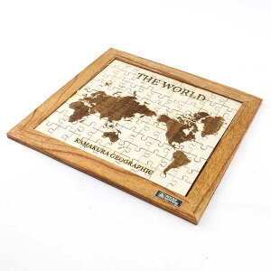【オリジナルデザイン】木製ジグソーパズル (フレーム付き)【Rocks Motion / クリスパー9(世界地図)】喜ばれるギフト 色紙サイズ 9x9 81ピース ギフトに最適「ご両親・学校・外国のお友達