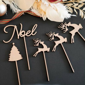 木製 ケーキトッパー Noel pick ピック ツリー クリスマス 飾り 木製バナー ガーランド メリークリスマス フォト ウッド ベビー グッズ アイテム ケーキ Christmas Xmas ノエル サンタ 文字 キッズ イベント 筆記体 パーティー ホーム おしゃれ 祝い 記念 ブース ナンバー